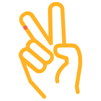 icono de manos y simbolo de paz